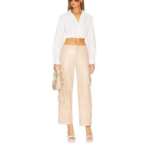 Alice and Olivia Luis vegan leather cargo pants